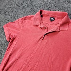 J. Crew Bowery Polo Shirt Short Sleeve Coral Egyptian Cotton Mens Size M Medium